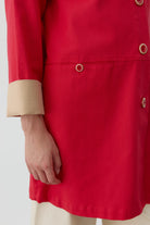 Düğme Detaylı Kombinli Kap - Kırmızı TUGBA