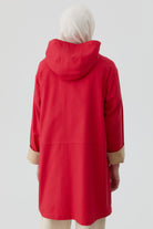 Düğme Detaylı Kombinli Kap - Kırmızı TUGBA