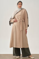 Düğme Detaylı Kruvaze Giy-Çık - Bej TUGBA