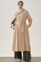 Düğme Detaylı Kruvaze Giy-Çık - Bej TUGBA