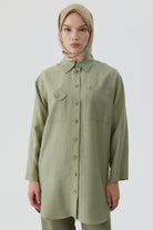 Düşük Kollu Cepli Tunik - Mint TUGBA