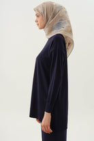 Düz Triko Tunik - Lacivert TUGBA