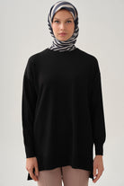 Düz Triko Tunik - Siyah TUGBA