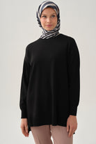Düz Triko Tunik - Siyah TUGBA