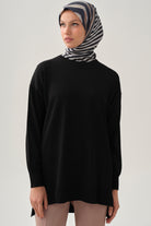 Düz Triko Tunik - Siyah TUGBA