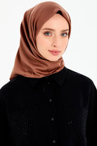 Düz Twill Eşarp - Kahve TUGBA