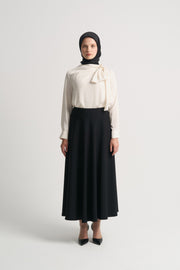 Volanlı Etek - Siyah