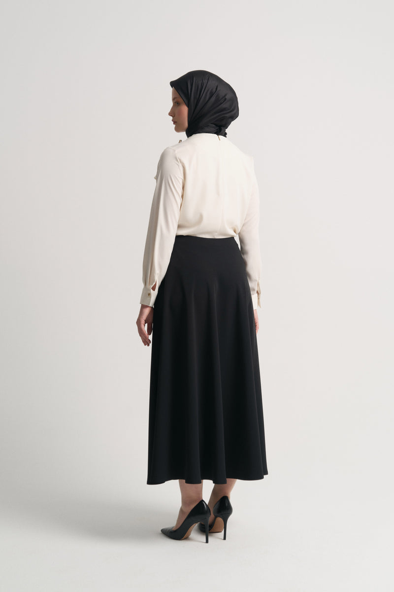 Ruffled Skirt - Black