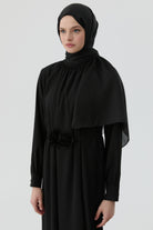 Etnik Desen Janjan Jakar Şal - Siyah TUGBA