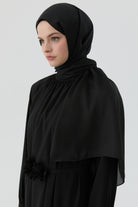 Etnik Desen Janjan Jakar Şal - Siyah TUGBA