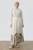 Etnik Desenli Etek - Bej TUGBA