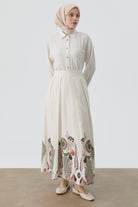 Etnik Desenli Etek - Bej TUGBA