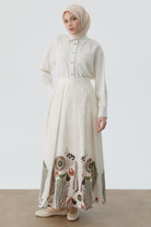 Etnik Desenli Etek - Bej TUGBA