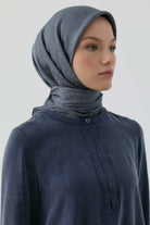 Etnik İkat Desenli Nida Naturel Eşarp - Füme TUGBA