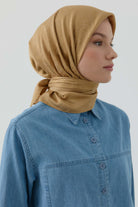 Etnik İkat Desenli Nida Naturel Eşarp - Safran TUGBA