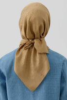 Etnik İkat Desenli Nida Naturel Eşarp - Safran TUGBA