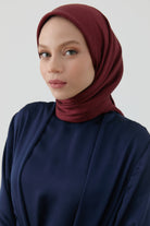 Etnik Şal Desenli Naturel Eşarp - Bordo TUGBA