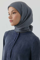 Etnik Şal Desenli Naturel Eşarp - Füme TUGBA