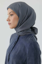 Etnik Şal Desenli Naturel Eşarp - Füme TUGBA