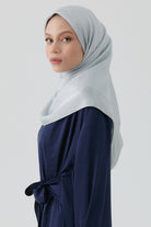 Etnik Şal Desenli Naturel Eşarp - Gümüş TUGBA