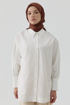 Etnik Şal Desenli Naturel Eşarp - Kahve TUGBA