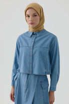 Etnik Şal Desenli Naturel Eşarp - Safran TUGBA