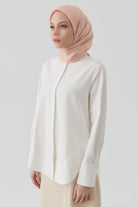 Etnik Şal Desenli Naturel Eşarp - Somon TUGBA