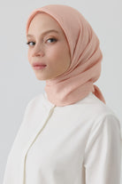 Etnik Şal Desenli Naturel Eşarp - Somon TUGBA