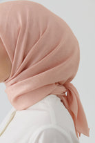 Etnik Şal Desenli Naturel Eşarp - Somon TUGBA