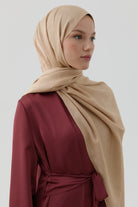 Etnik Şal Desenli Nida Naturel Şal - Bej TUGBA