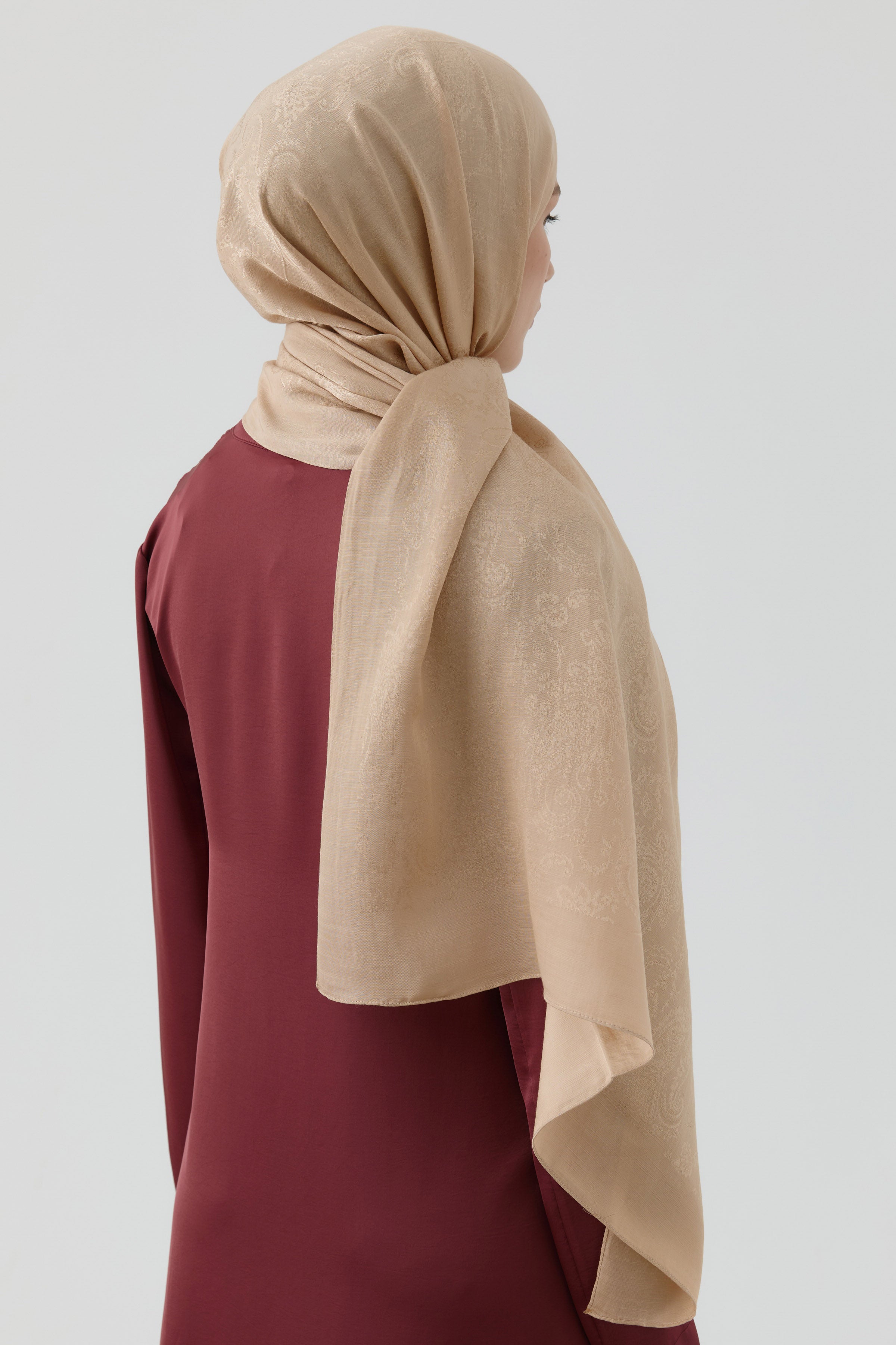 Etnik Şal Desenli Nida Naturel Şal - Bej TUGBA