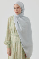 Etnik Şal Desenli Nida Naturel Şal - Gümüş TUGBA
