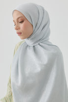 Etnik Şal Desenli Nida Naturel Şal - Gümüş TUGBA