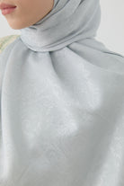 Etnik Şal Desenli Nida Naturel Şal - Gümüş TUGBA