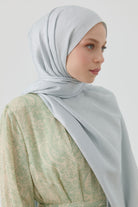 Etnik Şal Desenli Nida Naturel Şal - Gümüş TUGBA