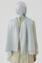 Etnik Şal Desenli Nida Naturel Şal - Gümüş TUGBA