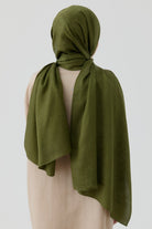 Etnik Şal Desenli Nida Naturel Şal - Haki TUGBA