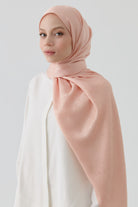 Etnik Şal Desenli Nida Naturel Şal - Somon TUGBA