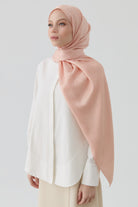 Etnik Şal Desenli Nida Naturel Şal - Somon TUGBA