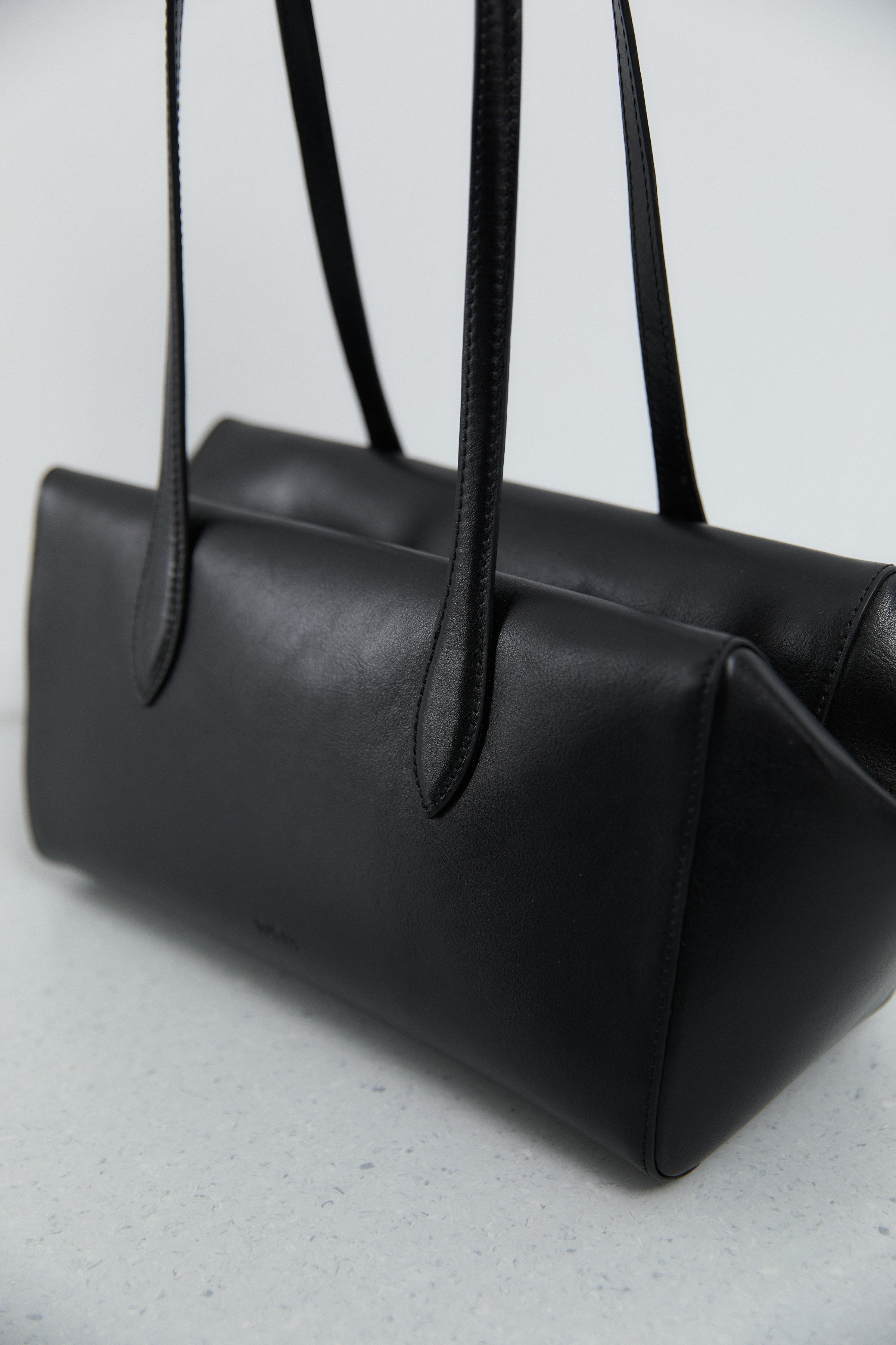 Rectangular Leather Bag - Black – TUĞBA