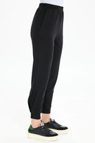 Fermuar Yırtmaçlı Örme Tunik Pantolon Takım - Siyah TUGBA