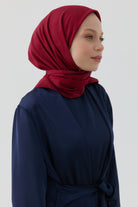 Floral Desen Kenar Detaylı Stil Eşarp - Bordo TUGBA