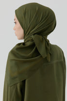 Floral Desen Kenar Detaylı Stil Eşarp - Haki TUGBA