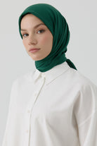 Floral Desen Kenar Detaylı Stil Eşarp - Zümrüt TUGBA