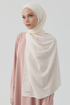 Floral Desen Pamuk Şal - Ekru TUGBA