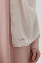 Floral Desen Pamuk Şal - Ekru TUGBA