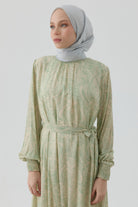 Floral Desen Pamuk Şal - Gümüş TUGBA