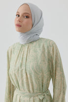 Floral Desen Pamuk Şal - Gümüş TUGBA