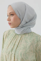 Floral Desen Pamuk Şal - Gümüş TUGBA