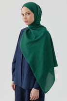 Floral Desen Pamuk Şal - Zümrüt TUGBA